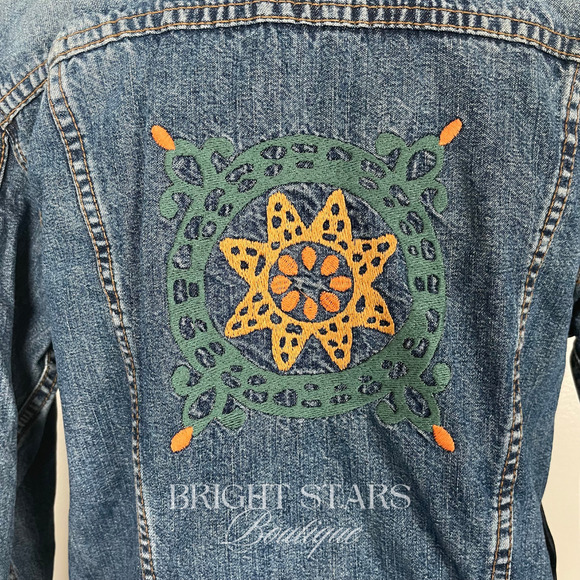 Rare Embroidered Denim Jacket ASO Joey Potter Dawsons Creek Vintage Casual - Picture 6 of 11